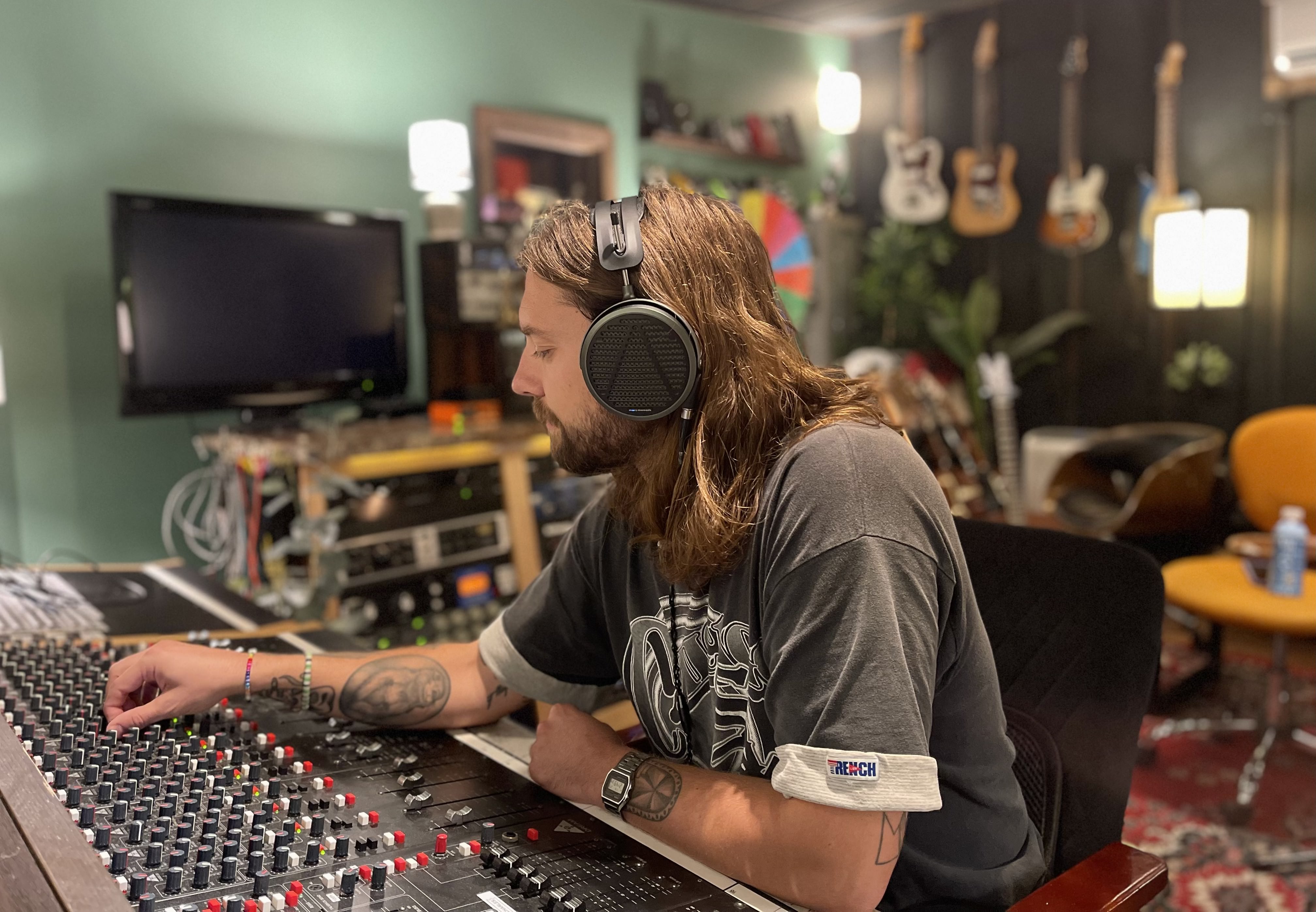 Zach Zurn in the studio